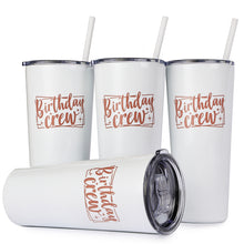 Load image into Gallery viewer, Tumbly - Birthday Crew Tumbler 4 Pack - 22oz - Birthday Squad Cups - Birthday Tumblers - Girls Trip Gifts - Birthday Cups for Women - Girls Weekend Gifts - Adult Party Favors - Party Crew Cups
