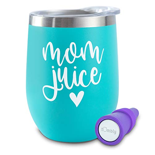 Mom Juice Tumbler - 12 oz - Mom Tumbler - Mom Wine Glass - Includes Wine  Stopper