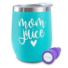 Load image into Gallery viewer, Mom Juice Tumbler - 12 oz - Mom Tumbler - Mom Wine Glass - Includes Wine Stopper
