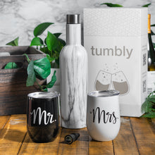 Load image into Gallery viewer, Mr and Mrs Gifts - Mr and Mrs Tumblers - Newlywed Gift - Wedding Gifts for Couple - Mr and Mrs Wine Glasses -Mr and Mrs Tumbler Set
