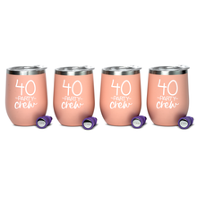 Load image into Gallery viewer, 40 Party Crew Tumbler 4-Pack - 40th Birthday Gifts for Women - 40 Birthday Gifts for Women  -40th Birthday Squad - 40th Birthday Crew

