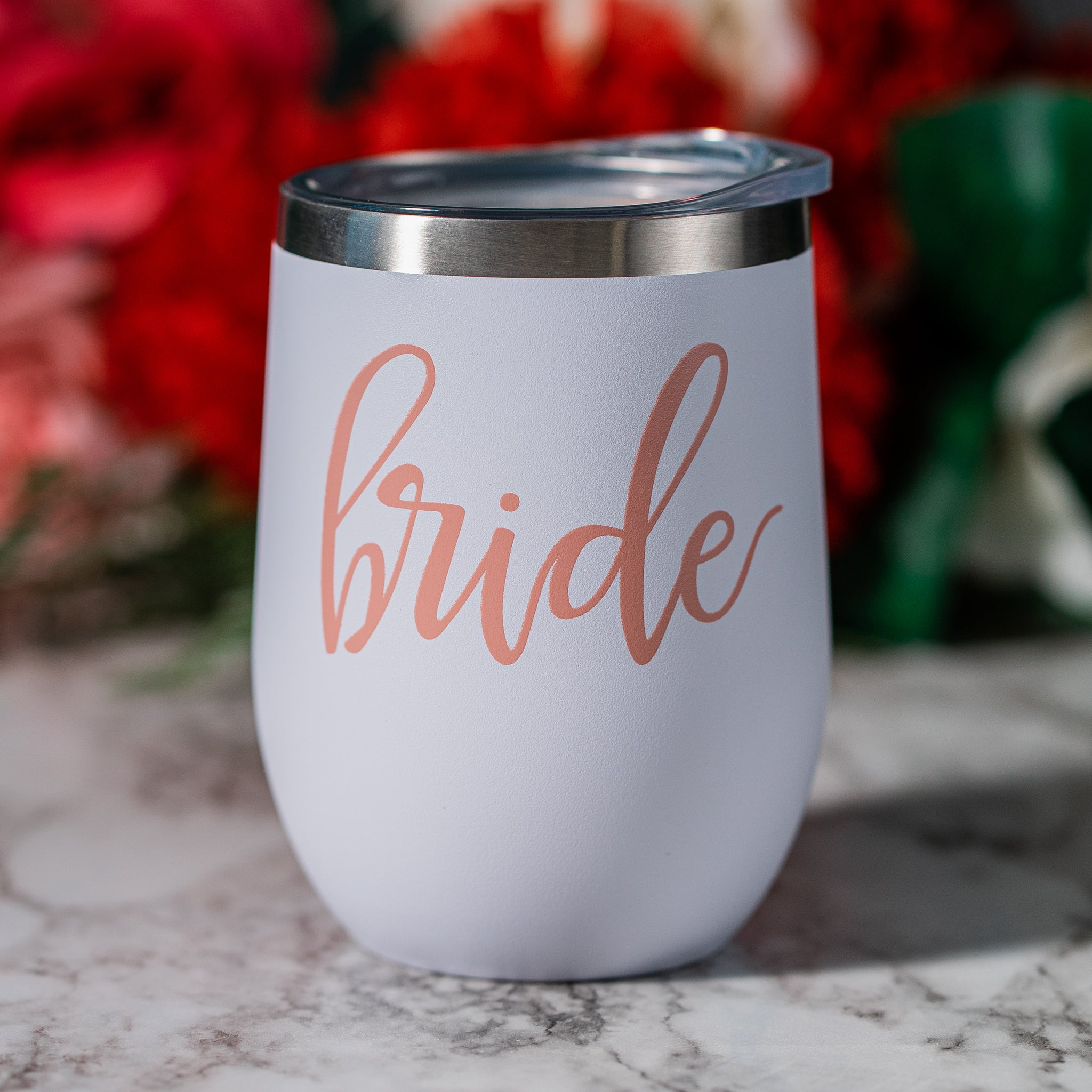 Bridesmaid Gift White Wine Tumbler, Personalized Watercolor Dusty Blue Plum  Bridal Party Cup Floral Wedding Travel Mug Destination Flowers 