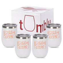 Load image into Gallery viewer, Birthday Squad Tumblers - 4 Pack - Party Crew - Birthday Tumbler - Birthday Cup - Girls Weekend Favors - Birthday Cups for Women - Birthday Party Favors for Adults
