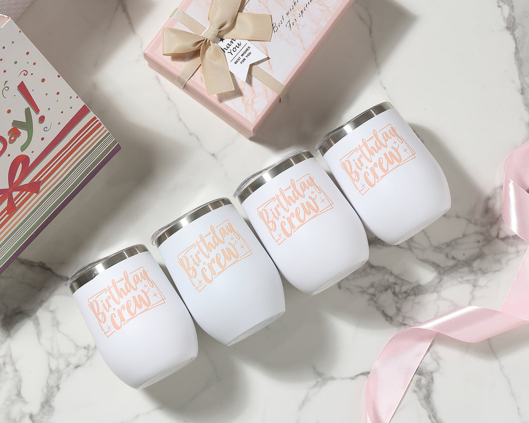 Birthday Squad Tumblers - 4 Pack - Party Crew - Birthday Tumbler - Birthday Cup - Girls Weekend Favors - Birthday Cups for Women - Birthday Party Favors for Adults