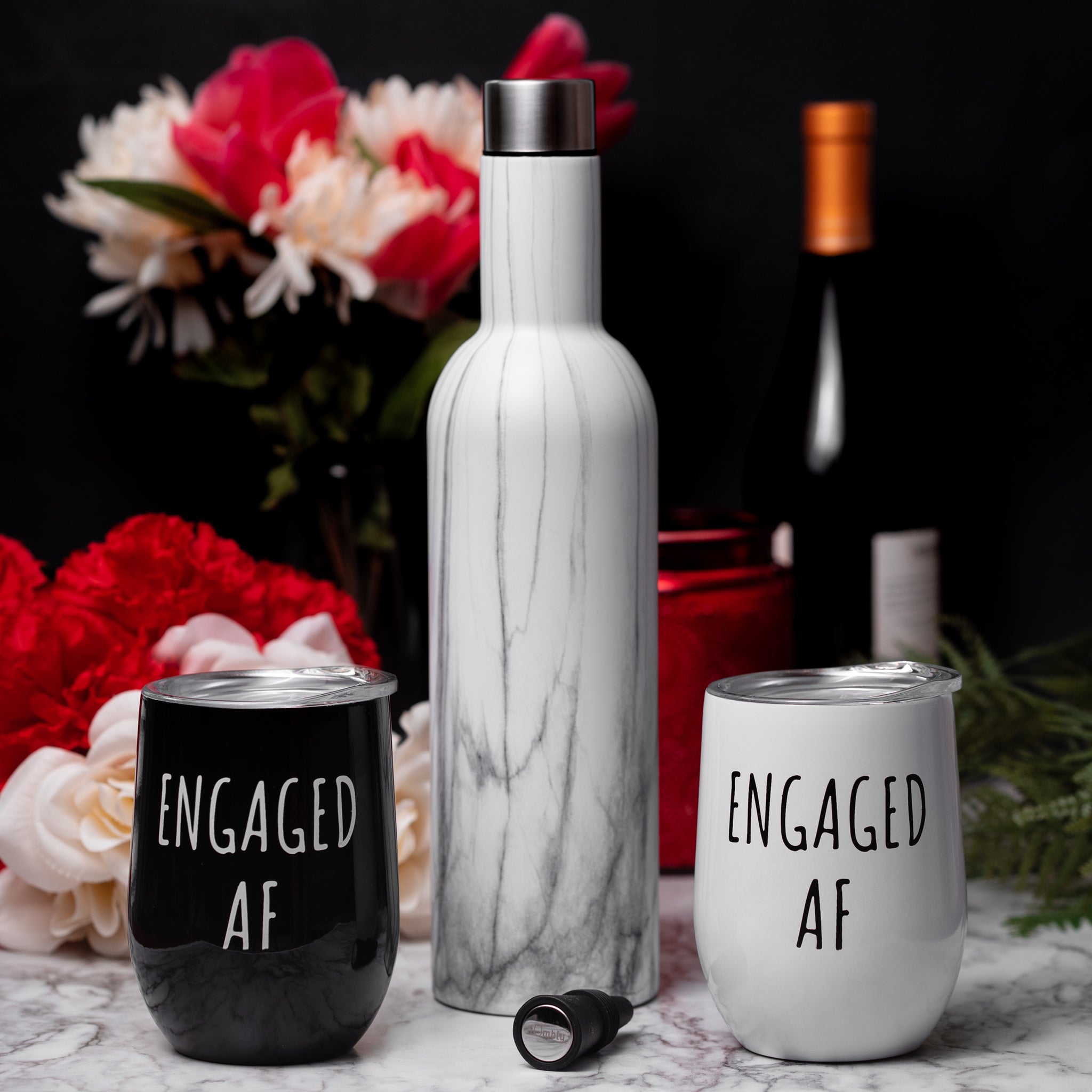 Engagement Gifts for Couples, Cool Wine Engaged Tumbler Gift Set Newly  Presents for Women his and her him Fiance Fiancee Friend, Girlfriend  Boyfriend